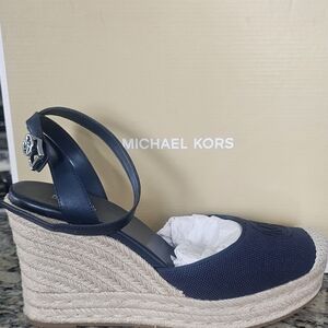 Michael Kors Dark Blue Espadrille Wedges